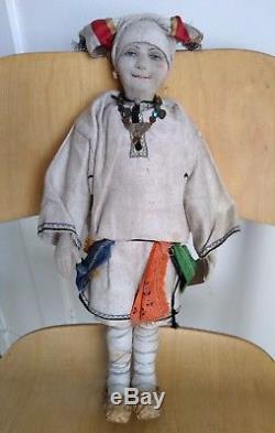 Antique 15, Stockinette Cloth Costume Doll Russian Ukraine Mordwa