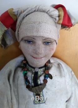 Antique 15, Stockinette Cloth Costume Doll Russian Ukraine Mordwa