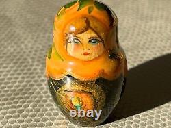 Antique Vintage Genuine Hand Painted Wooden USSR Russian Nesting Doll Pre-Owned
