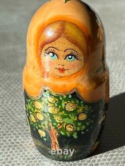 Antique Vintage Genuine Hand Painted Wooden USSR Russian Nesting Doll Pre-Owned