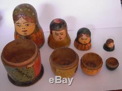 Antique Vintage RUSSIAN NESTING DOLLS