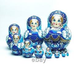 Art Nesting Doll 10pcs 5,6 Ukrainian Wood Matryoshka Personalized Gift Kids toy