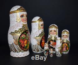Art Russian Nesting Matryoshka Dolls hand painted by Tatiana Rolina
