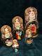 Artist Russian Nesting Babushka Dolls Set Of 5 Signed Hand Painted 7