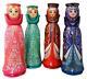 Assorted Russian Doll Bottle Holder For Vodka Wine Wood Hand Carved Painted 15