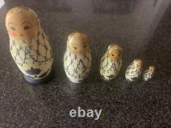 Authentic Collectible Hand Painted Russian Nesting Dolls (5 Total)