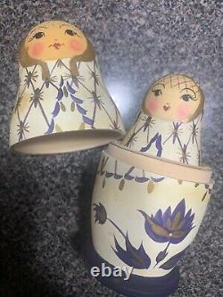 Authentic Collectible Hand Painted Russian Nesting Dolls (5 Total)