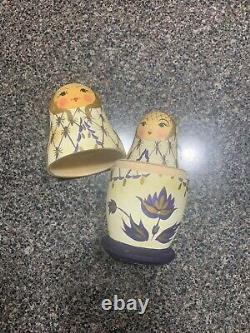 Authentic Collectible Hand Painted Russian Nesting Dolls (5 Total)