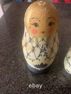 Authentic Collectible Hand Painted Russian Nesting Dolls (5 Total)