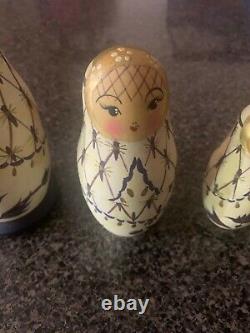 Authentic Collectible Hand Painted Russian Nesting Dolls (5 Total)