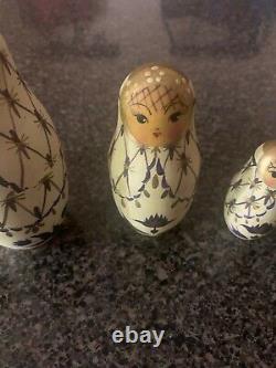 Authentic Collectible Hand Painted Russian Nesting Dolls (5 Total)