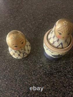 Authentic Collectible Hand Painted Russian Nesting Dolls (5 Total)