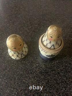 Authentic Collectible Hand Painted Russian Nesting Dolls (5 Total)