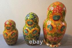 Authentic Russian Matryoshka Nesting Dolls Hand-Painted Full Set of 10