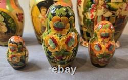 Authentic Russian Matryoshka Nesting Dolls Hand-Painted Full Set of 10