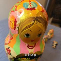 Authentic Russian Matryoshka Nesting Dolls Hand-Painted Full Set of 10