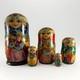 Authentic Russian Matryoshka Nesting Dolls Hand Painted Winter Festival Set 5