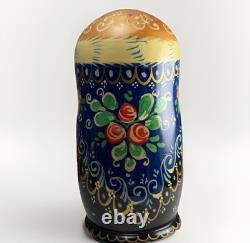 Authentic Russian Matryoshka Nesting Dolls Hand Painted Winter Festival Set 5