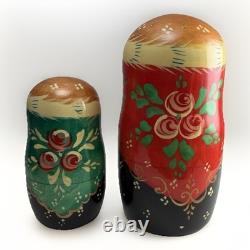 Authentic Russian Matryoshka Nesting Dolls Hand Painted Winter Festival Set 5