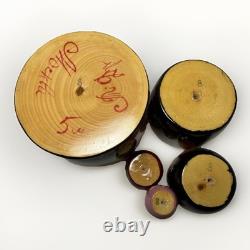 Authentic Russian Matryoshka Nesting Dolls Hand Painted Winter Festival Set 5