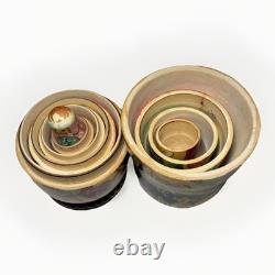 Authentic Russian Matryoshka Nesting Dolls Hand Painted Winter Festival Set 5