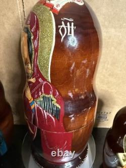 Authentic Russian Nesting Doll Set Signed 10 Pcs 2004