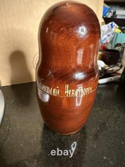 Authentic Russian Nesting Doll Set Signed 10 Pcs 2004