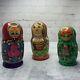 Authentic Russian Nesting Dolls 1 Signed All Hand Painted 3 Sets