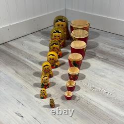 Authentic Russian Nesting Dolls Set Made In USSR