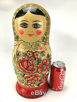 Authentic USSR Matryoshka Russian Nesting Dolls Handmade 1989 16 Dolls Large