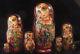 Beautiful Russian Fedoskino Style Nesting Doll Puss In Boots 7pc Sign 90-s