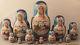 Beautiful Russian Nesting Doll Winter Riding On Threes15 Pc Signed 11 2000