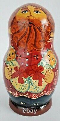 Beautiful Large Vintage Matryoshka Doll Family Twins Made in Russia Signed