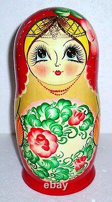 Beautiful Russian Nesting Doll10pc10.5GORGEOUSHUGEMADE IN RUSSIA