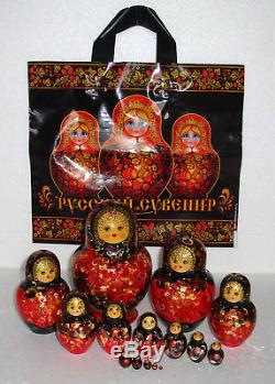 Beautiful Russian Nesting Doll 15pc7GORGEOUSMADE IN RUSSIAWITH A GIFT BAG