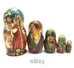 Beauty and the Beast Russian Hand Carved Hand Painted Nesting Doll FAIRY TALES