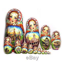 Big Nesting dolls Moscow. Russian Large matryoshka Sights of Moscow m333