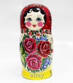 Big Russian Semenov Nesting dolls Matryoshka set 15 pcs. (h=12) Hand painted #8
