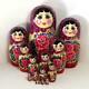 Big Russian Semenov Nesting Dolls Purple Matryoshka Set 15 Pcs. (h=12) #8-2