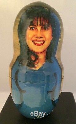 Bill Hillary Clinton, Monica Lewinsky Etc Wood Nesting Doll Hand-Painted Russian