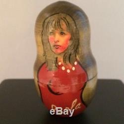 Bill Hillary Clinton, Monica Lewinsky Etc Wood Nesting Doll Hand-Painted Russian