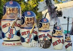 Boston Red Sox Russian Nesting Doll 5-piece Set-2004 World Series Champions