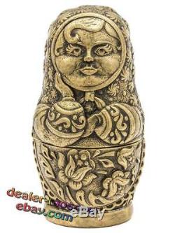 Bronze Solid Brass Pencil Sharpener Russian Nested Doll IronWork