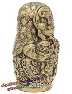 Bronze Solid Brass Pencil Sharpener Russian Nested Doll IronWork