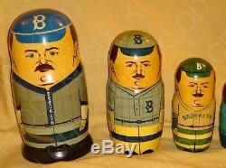 Brooklyn Dodgers Cooperstown Collection Russian Nesting Dolls RARE