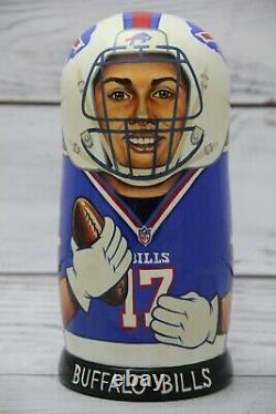 Buffalo Bills Football NFL Sport Doll 7.08 Hand Painted Russian Nesting 5pcs