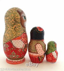 CAT FAMILY Original Art Work Russian Hand Carved Hand Painted Nesting DOLL Set