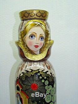 Case bottle 0.75 l Matryoshka Box babushka nesting dolls Russian lacquer OOAK