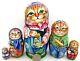 Cats Kitten Matryoshka Original Russian Nesting Dolls 5 Babushka Signed Chmeleva