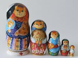 Cats Nesting Dolls Set of 5 (Russian Collection Sacramento) Sale